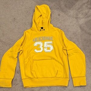 Abercrombie & Fitch Yellow Hoodie Sweater